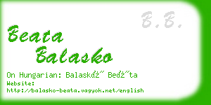 beata balasko business card
